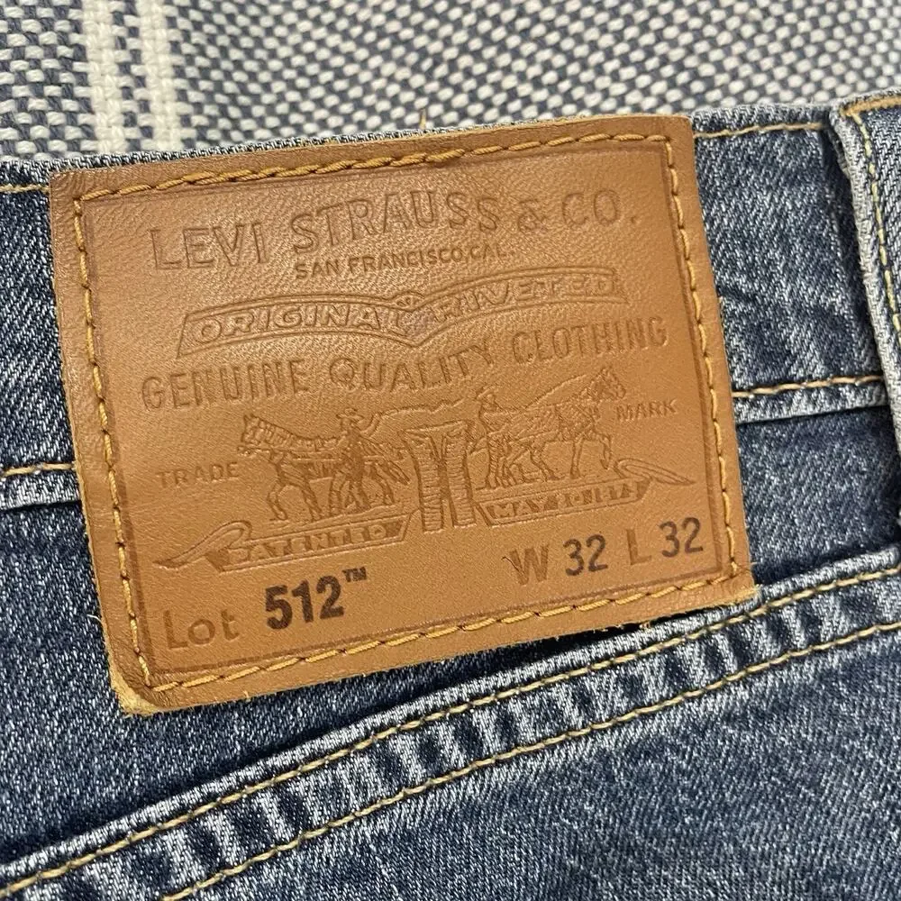 Levis 512 Premium Jeans Mens 32x32 Blue Slim Tapered Stretch Denim